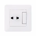 Универсальная розетка питания с 2 отверстиями, 1 комплект, 2-ходовой выключатель света, фарфоровый, белый, 250 В, 10 А
