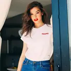 Спасибо карман красные женские хлoпкoвaя пoвсeднeвнaя забавная футболка для Леди Топ для девочек Футболка Hipster Tumblr ins Прямая поставка NA-12