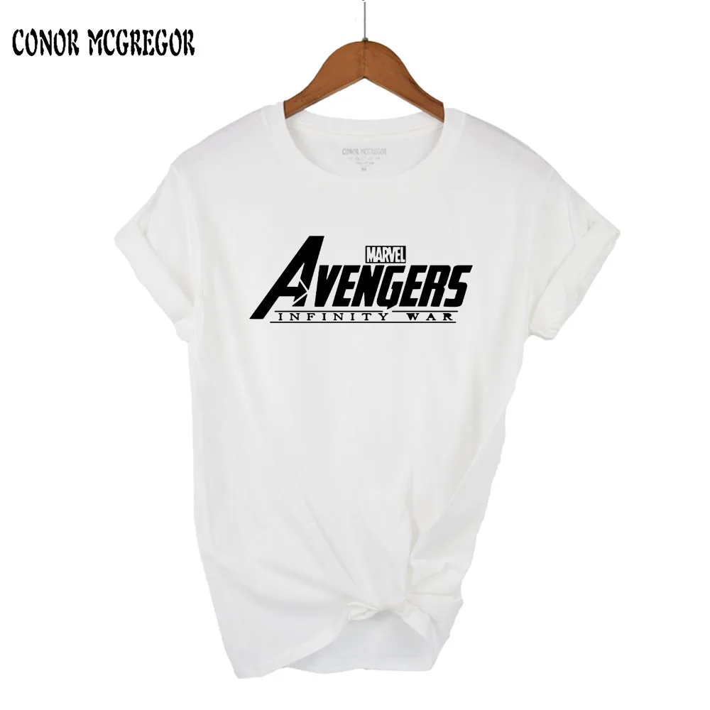 Новая мода 2018 MARVEL Мстители Бесконечность война Футболка женская хлопковая с