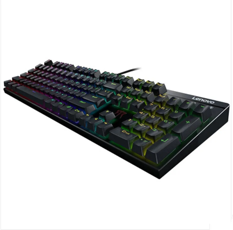 Бесплатная доставка Lenovo MK300 RGB phantom Игры Механическая клавиатура черный/зеленый