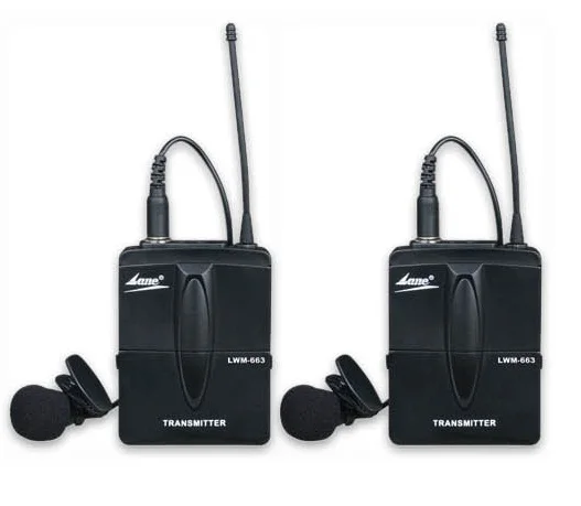 LWM-663 беспроводной петличный микрофон для музыкального инструмента/VHF два канала