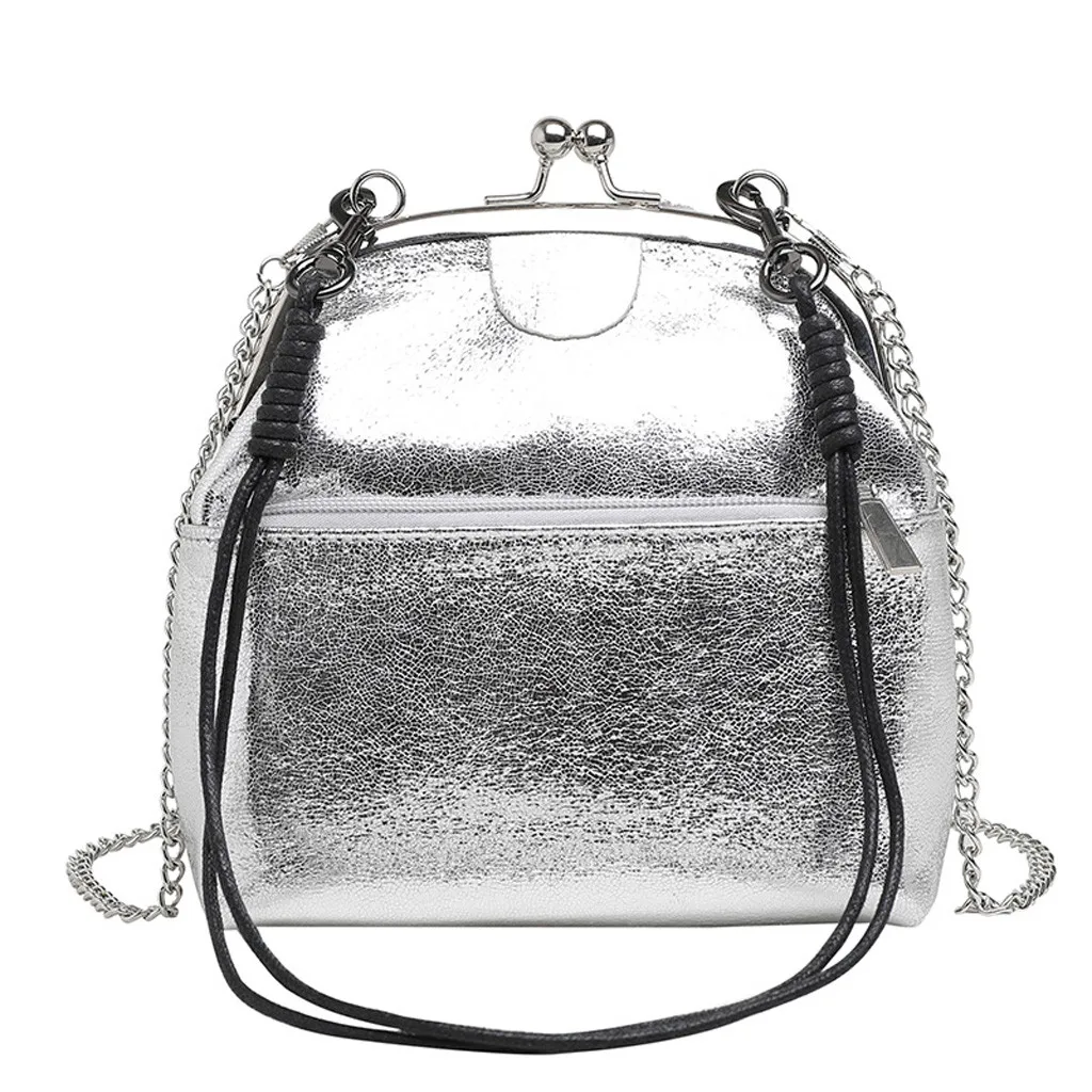 Женская сумка мессенджер MOLAVE однотонная кожаная с цепочкой в стиле ретро