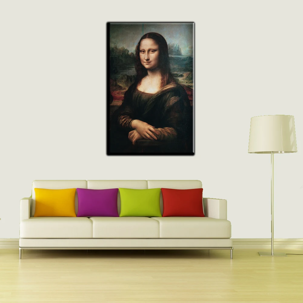 Картина на холсте с принтом всемирно известная картина Мона Лиза от Piero da Vinci