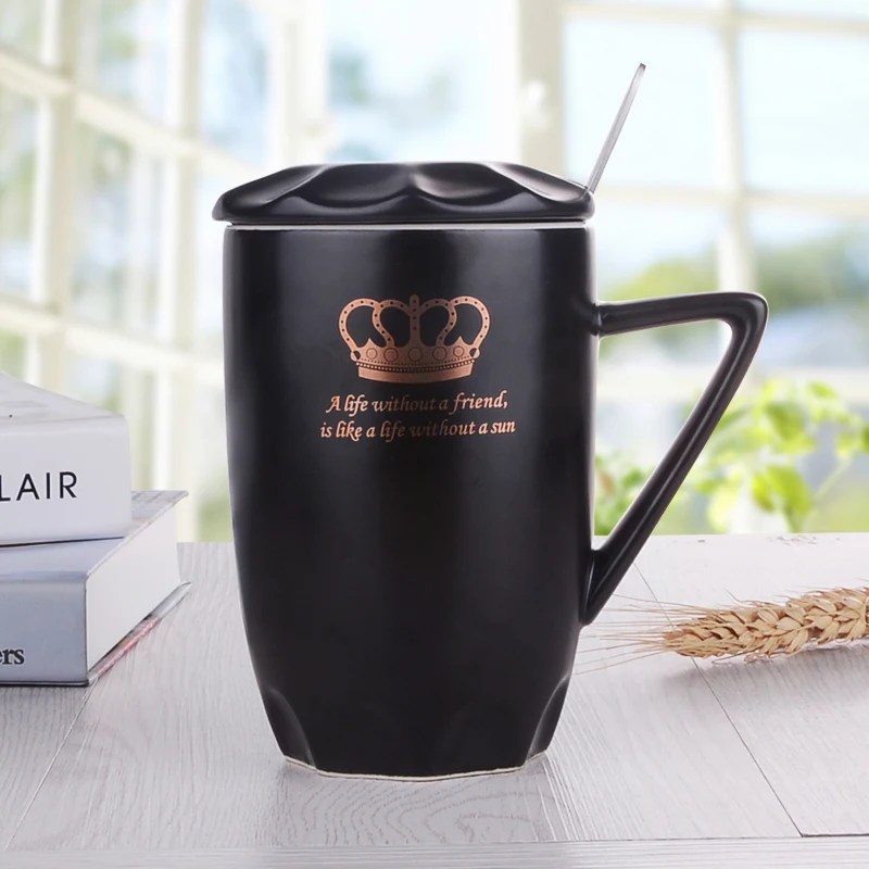 Творческий Посуда Кружки Керамические Кофе Молоко Вода Чай Кубок с Крышкой ложка