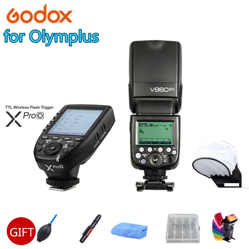GODOX V860IIO Camera Flash Li-ion Battery 2.4G HSS Wireless TTL Light Speedlite + XPRO-O Transmitter for Olympus Panasonic | Электроника