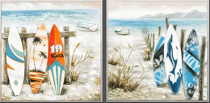 Ручная роспись Модульные Стены Картины серфинга резные масло фотографии