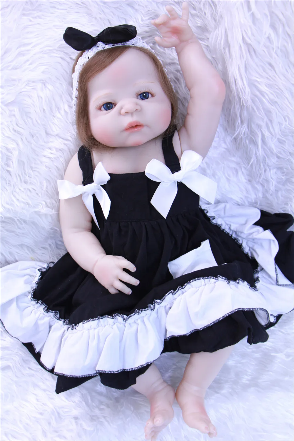 

22 inches New arrival Handmade Silicone vinyl Lifelike toddler Baby Bonecas girl kid doll bebe reborn menina de silicone 55cm