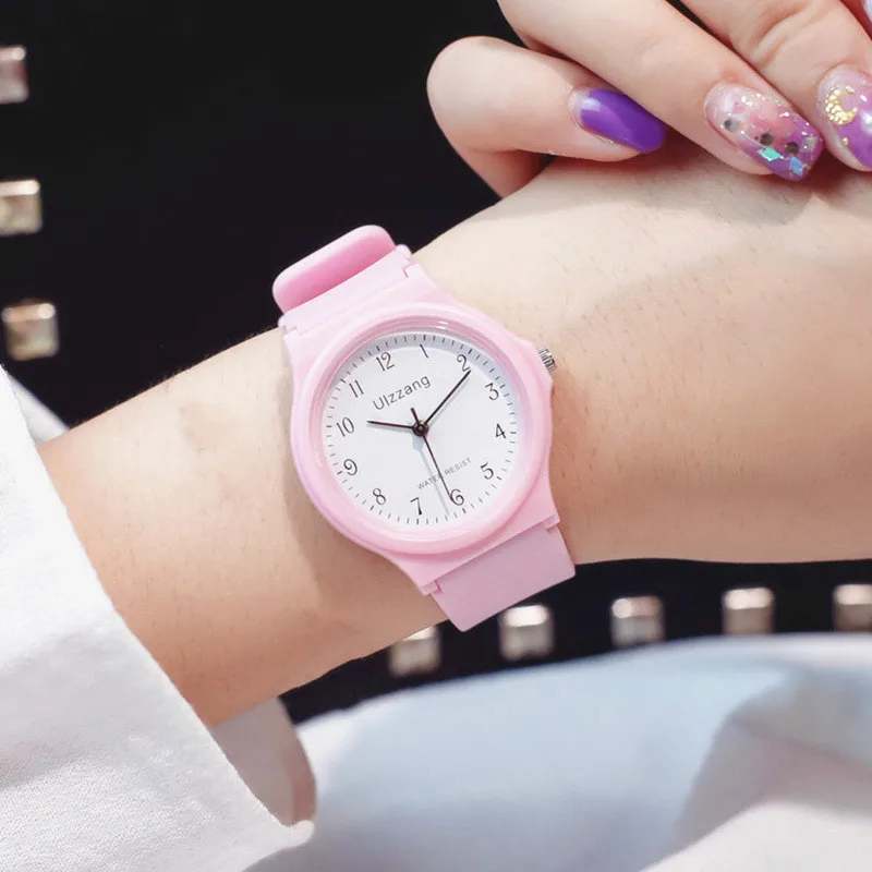 Ulzzang Классические черные белые детские силиконовые часы простые Цифровые
