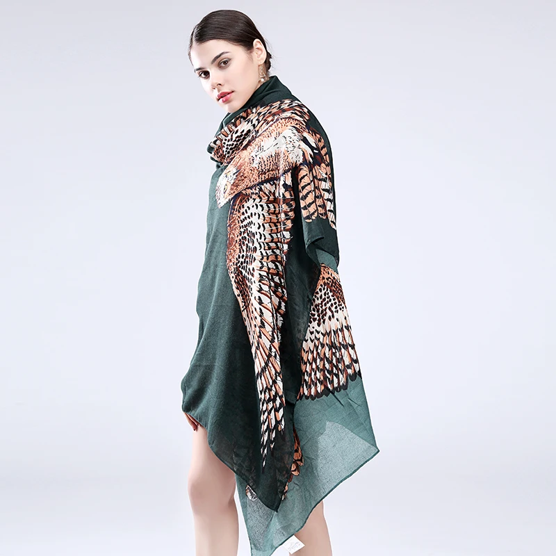 Женская длинная шаль с принтом Сова|long shawl|shawls and scarvesfashion shawls |