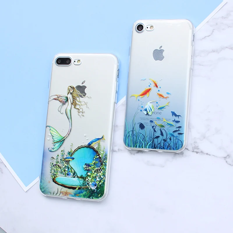 MISSCASE Mermaid Phone Case for iphone X 7 8 Plus Soft TPU Silicon Full Protective coque Cover iPhone 6 6S plus 5 5S SE |
