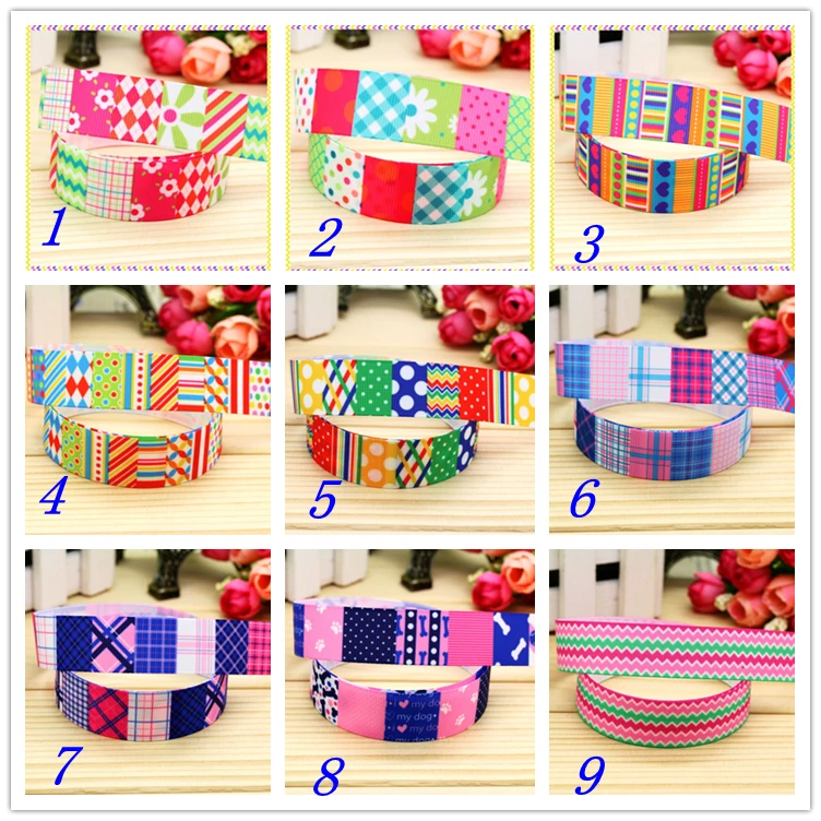 

7/8'' Free shipping pattern chevron dots printed grosgrain ribbon hairbow headwear party decoration diy wholesale OEM 22mm S379