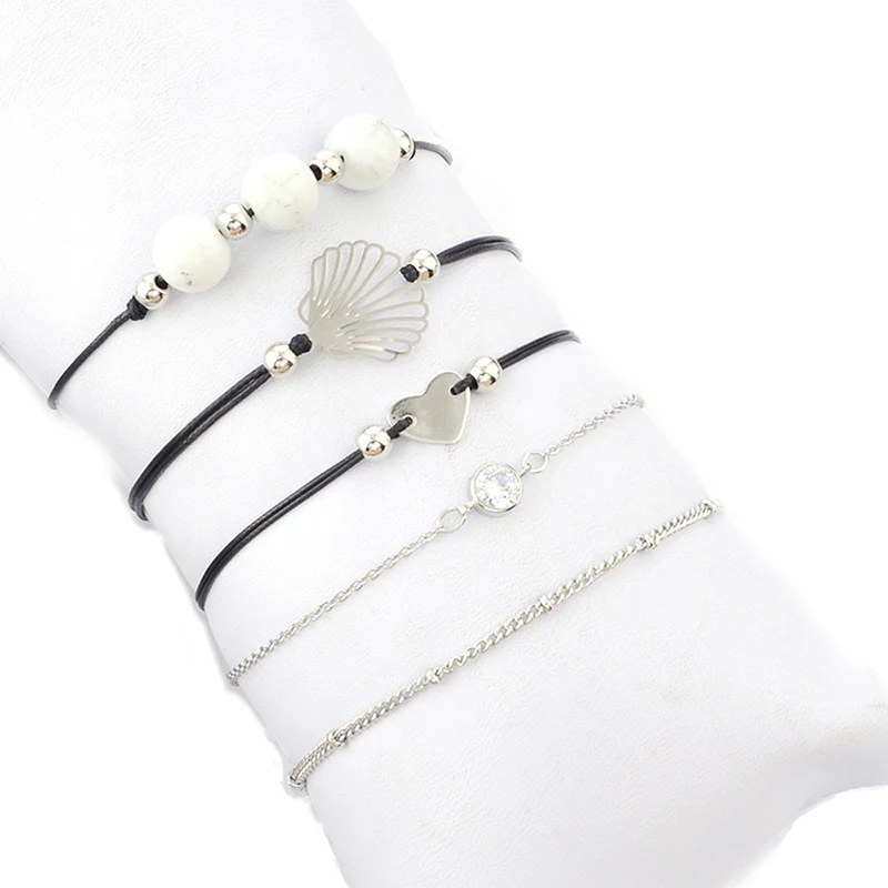 5 шт./компл. в богемном стиле Женские многослойные полые оболочки сердце из бисера