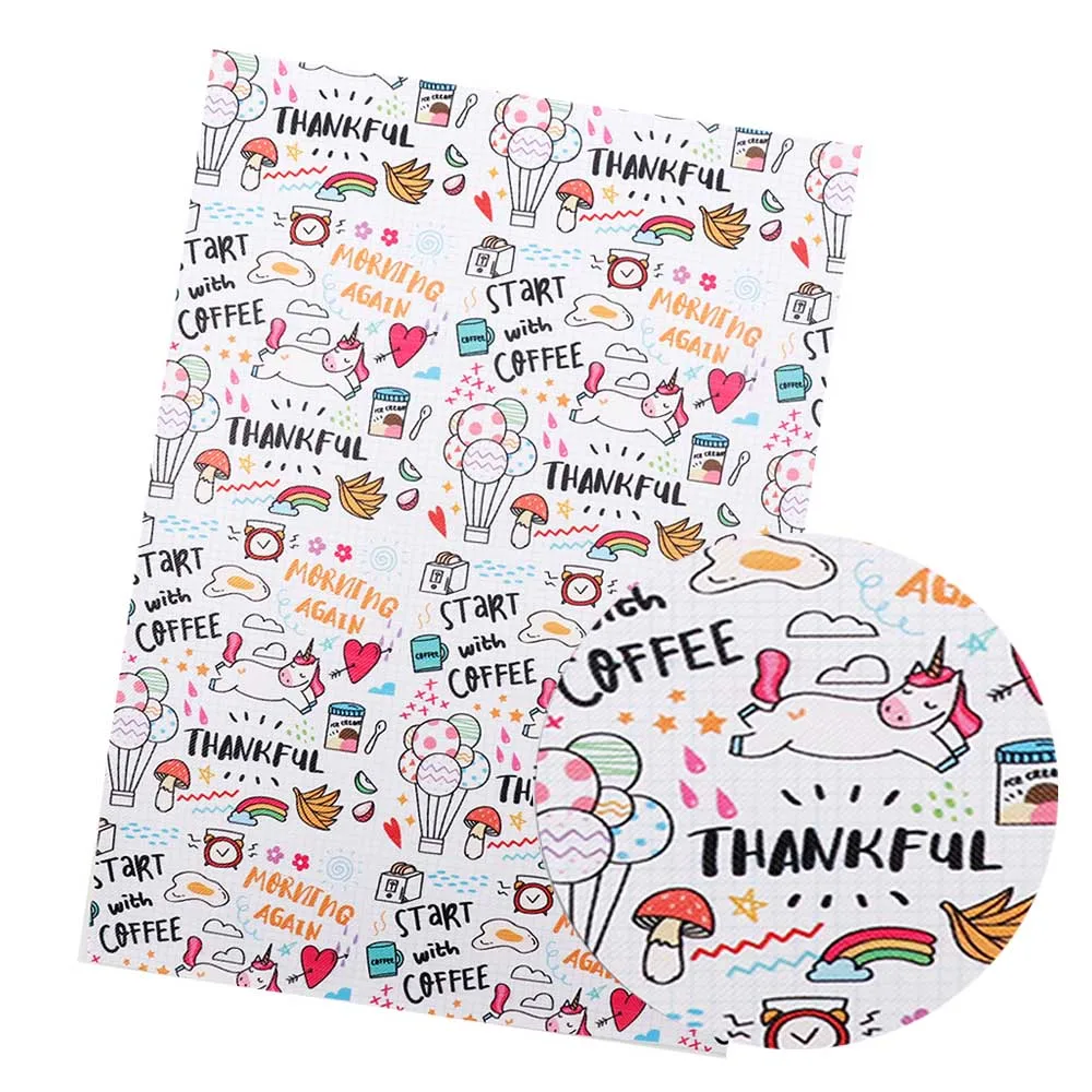letter unicorn IBOWS 22*30 см искусственная кожа ткань Единорог Snythetic кожаные листы напечатанная виниловая ткань для DIY Hairbow сумки рукоделие лук материал - Цвет: letter unicorn