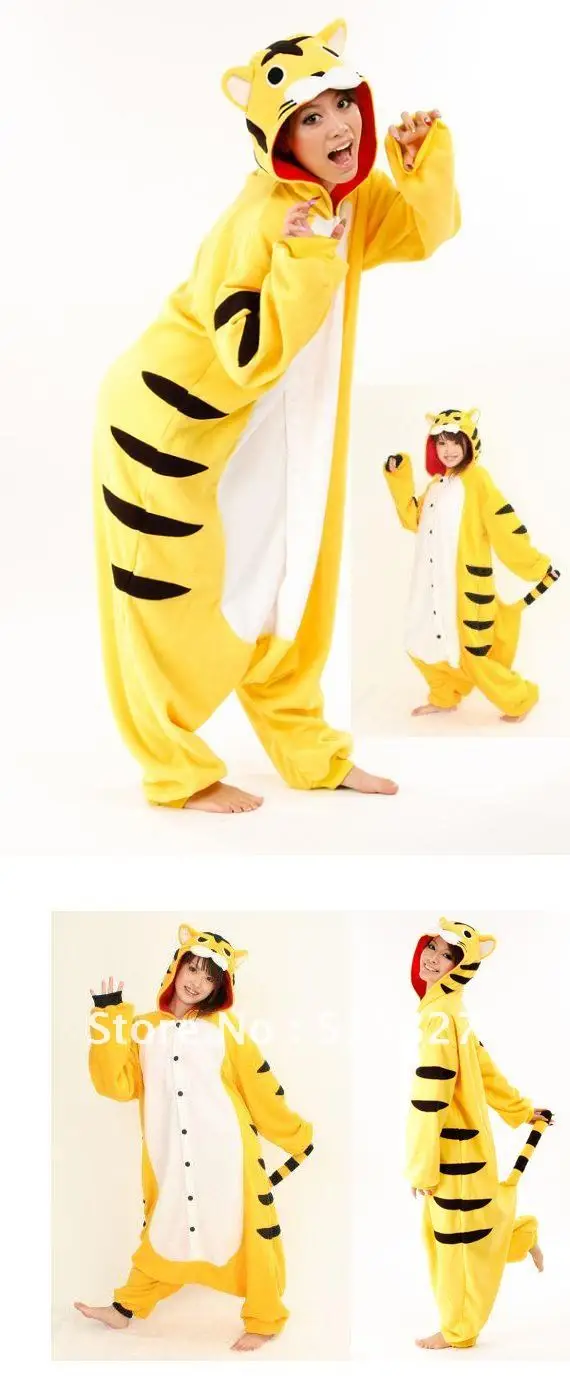 Новый взрослых животных тигр пижамы комплект для сна Onesie Пижама Мужская