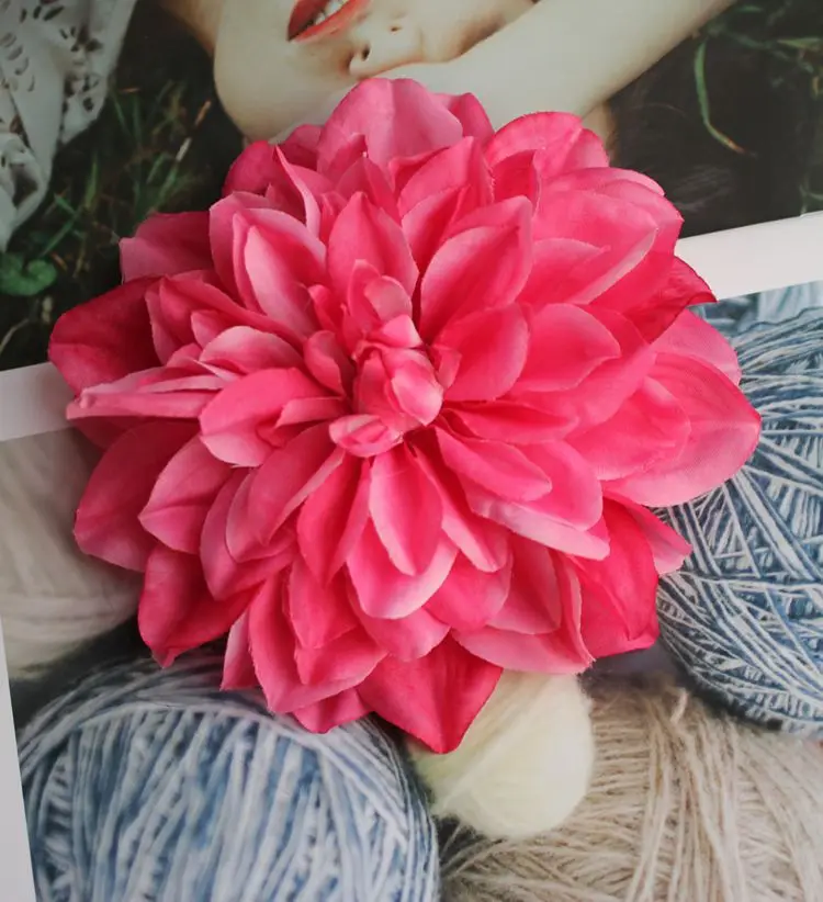 

20pcs high quality silk artificial flower dahlia corsage flower head wedding car decoration DIY home decoration flower supplies