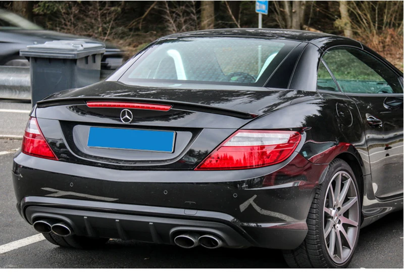 ПУ материал Неокрашенный задний спойлер багажника крыла багажника для Benz R172 SLK КЛАСС 2 двери 2012 2013 Тюнинг автомобиля запчасти