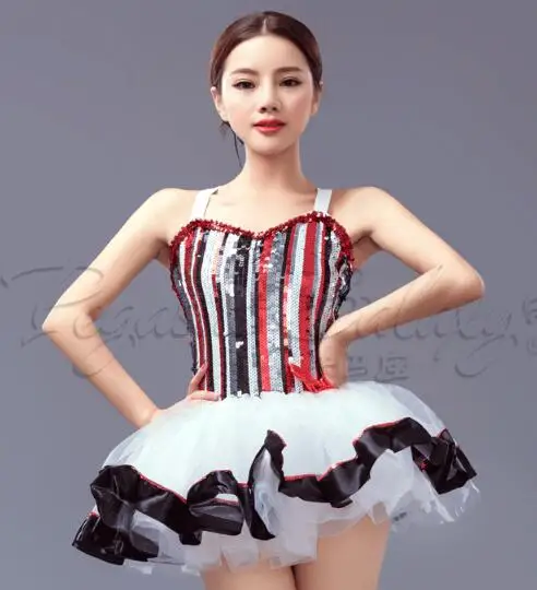 Танцевальный Костюм-пачка с блестками Современный Джаз для взрослых Балетные