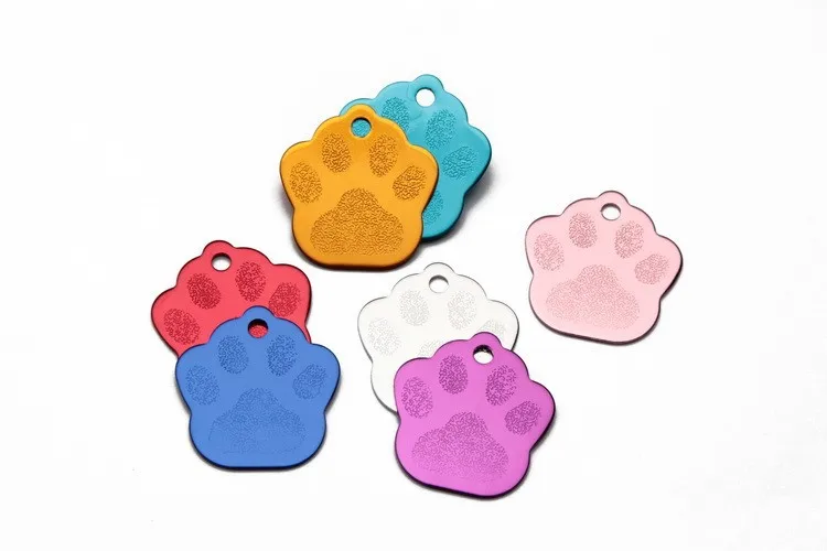 500 шт./лот оптовая продажа бесплатная engarved Paw Print персонализированные собаки кошки