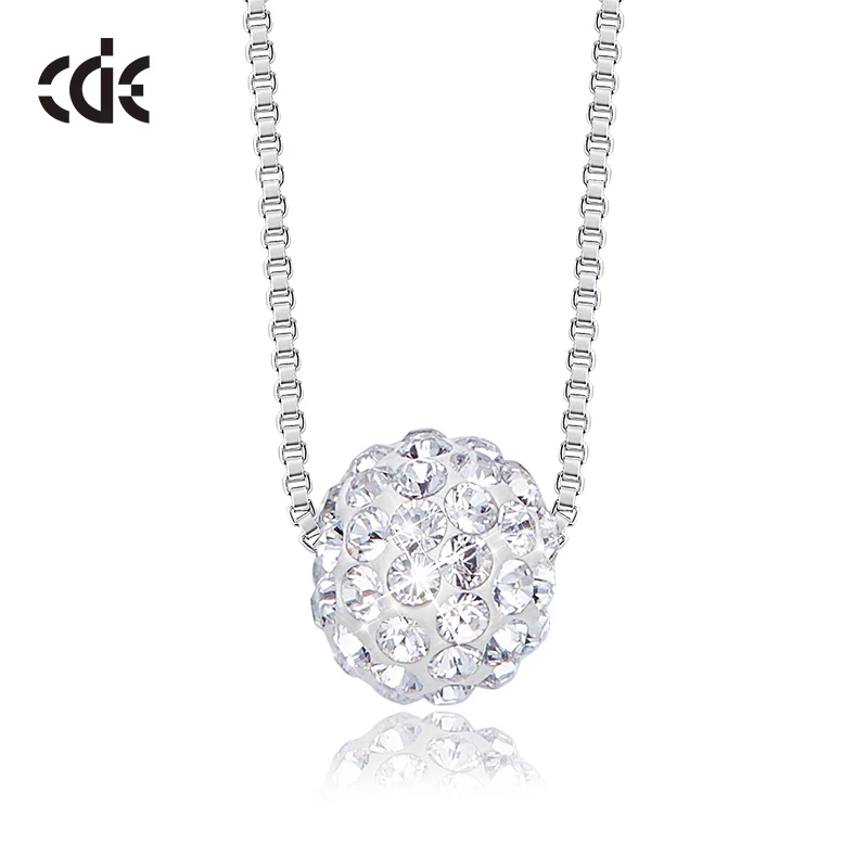 CDE кристалл кулон ожерелье украшено кристаллами от Swarovski 925 пробы ожерелье для женщин звено цепи ювелирные изделия ожерелье
