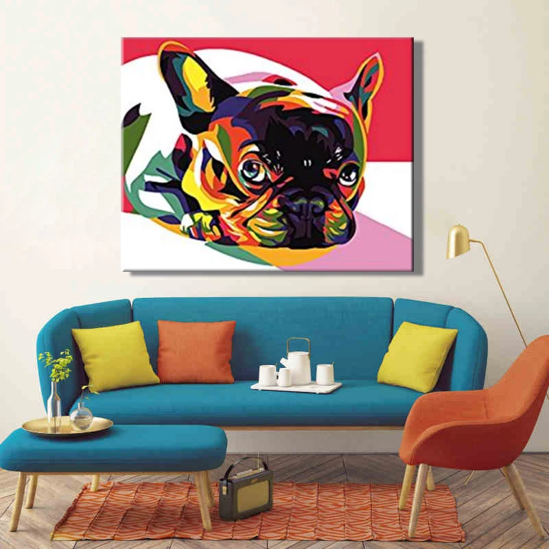 Рисуй по номеру Wall art живописи номерам собака будет учинением массовых