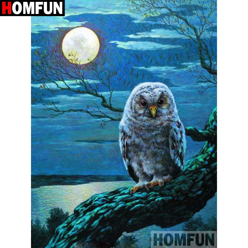 Алмазная живопись HOMFUN Сова алмазная вышивка 5D сделай сам с полными