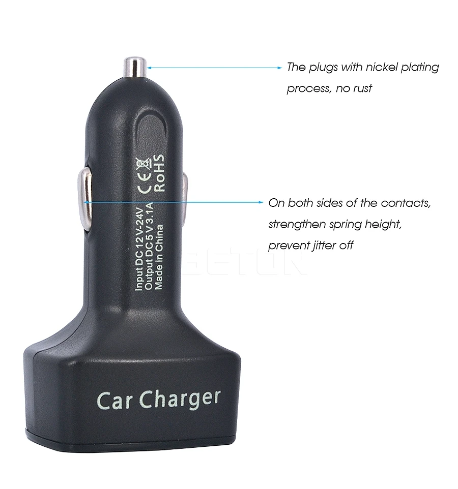 Quick Charge dual USB Charger For Mobile Phone led display Car Qualcomm 3.1A Fast Charging Adapter Mini Usb | Автомобили и