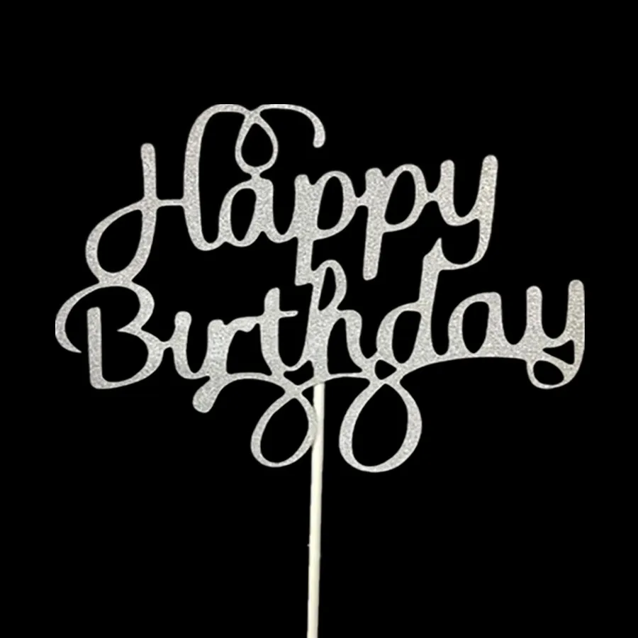 1 шт торт Топпер флаг сверкающие флаги с надписью Happy Birthday картон один свадебный