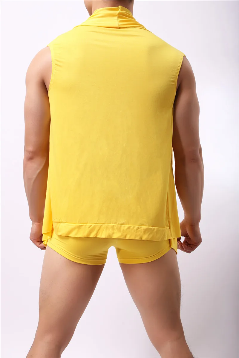 Sexy Cool Men Coat Undershirt Shaper Wrestling Singlets Underwear Soft Modal Sleeves Costume Undershirt Homewear Tops