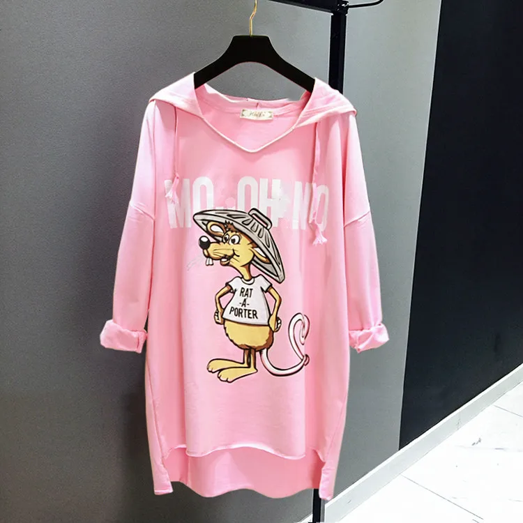 Новые весенние модные толстовки с мультипликационным принтом для студентов