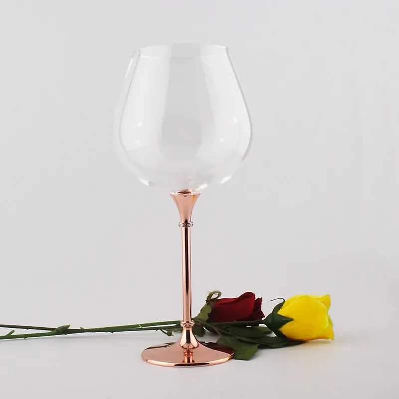 Горячая продажа 680 мл Набор Винных Бокалов с стержнем из розового золота|wine glasses