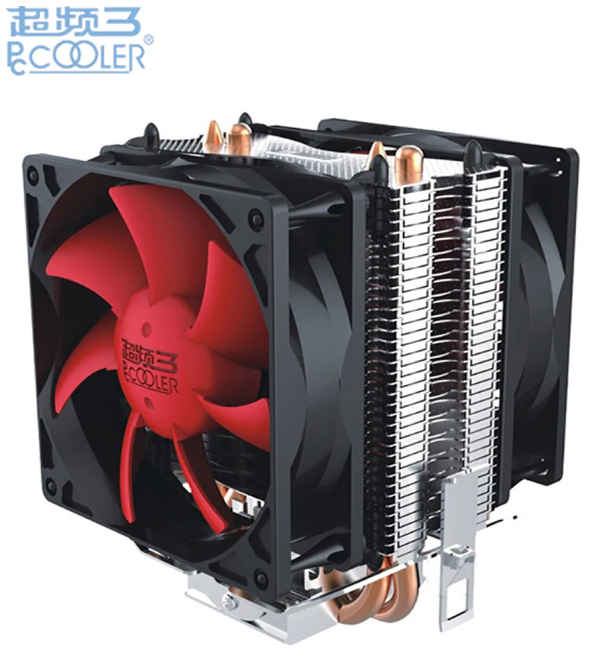 PcCooler двойной вентилятор кулер для процессора pure cooper 2 heatpipe тихий охлаждающий