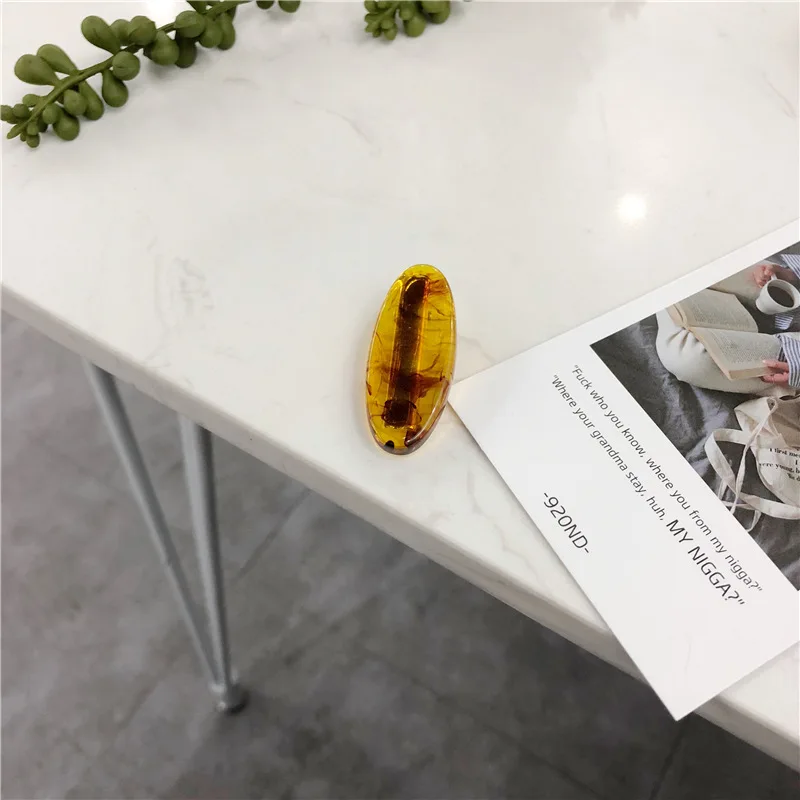 2019 новые корейские заколки для волос очаровательные овальная Янтарная текстура