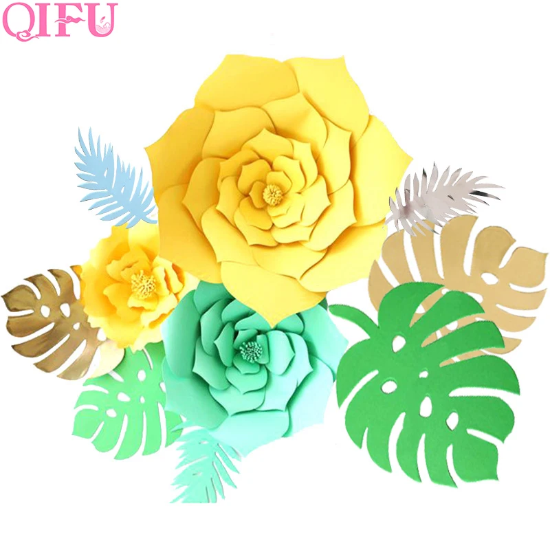 QIFU Diy Искусственные цветы для свадьбы бумажные на стене украшения дома настенный