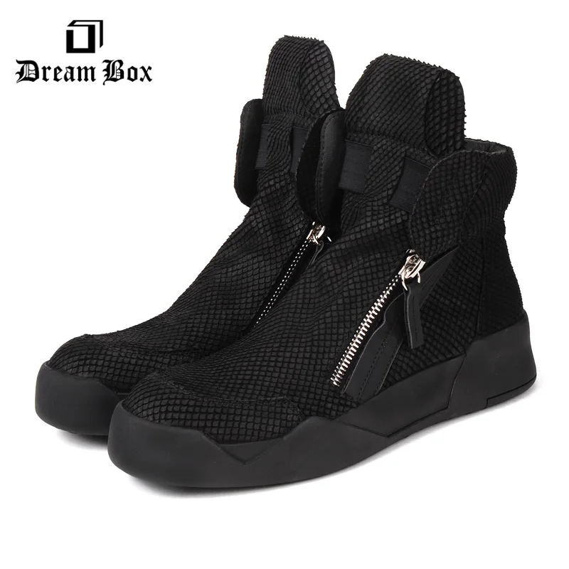 Men's Nubuck Leather Desert Martin High Casual Shoes Korean Thick Platform Tide | Обувь