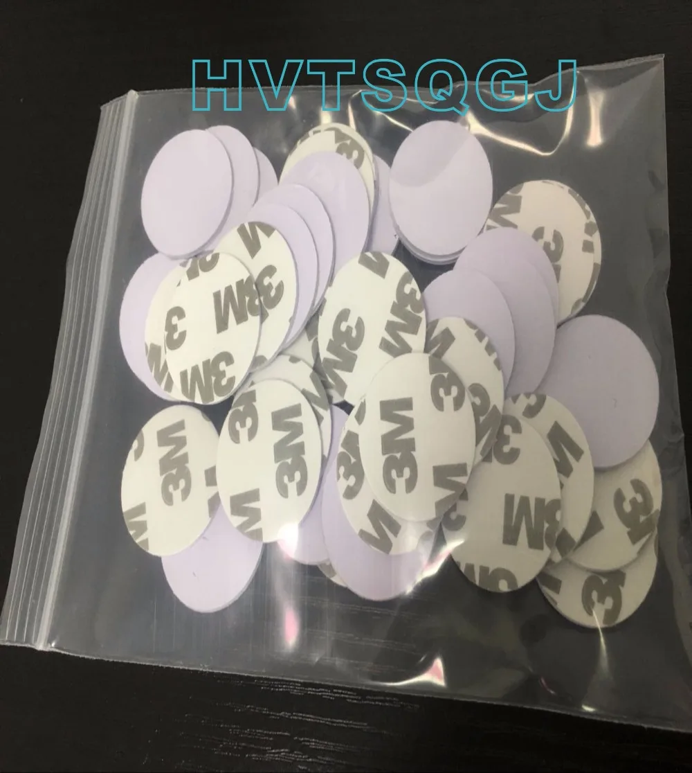 

100Pcs/lot 125KHZ T5577 3M Adhesive RFID Coin Card (25mm)