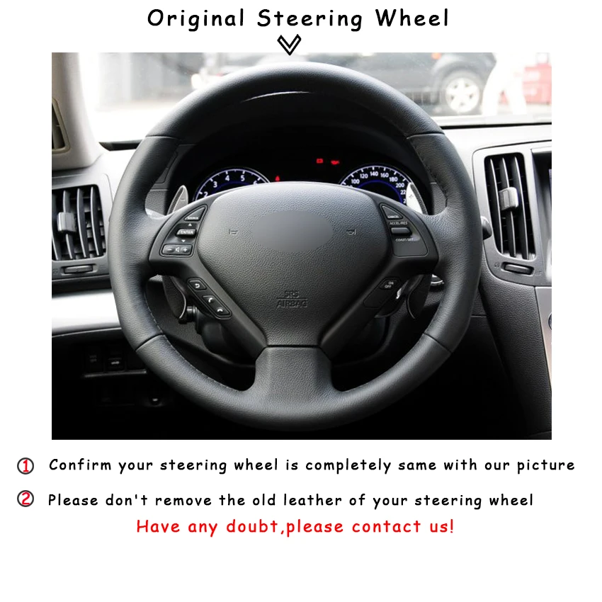 Black Natural Leather Car Steering Wheel Cover for Infiniti G25 G35 G37 QX50 EX25 EX35 EX37 2008-2013 | Автомобили и мотоциклы