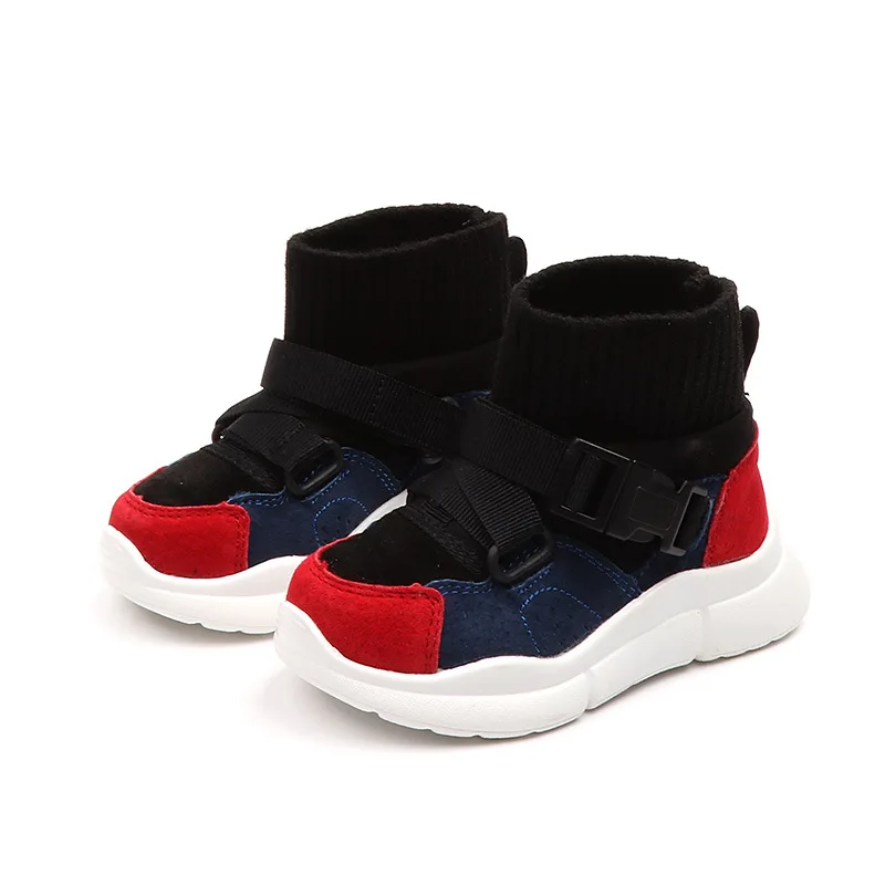 2018 г. осенне-зимние высокие носки для малышей натуральная кожаная мягкая подошва