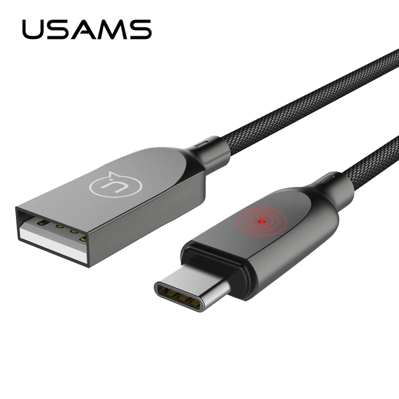 Тип C автоотключения c кабель для samsung Xiaomi Oneplus USAMS Smart USB Зарядное устройство
