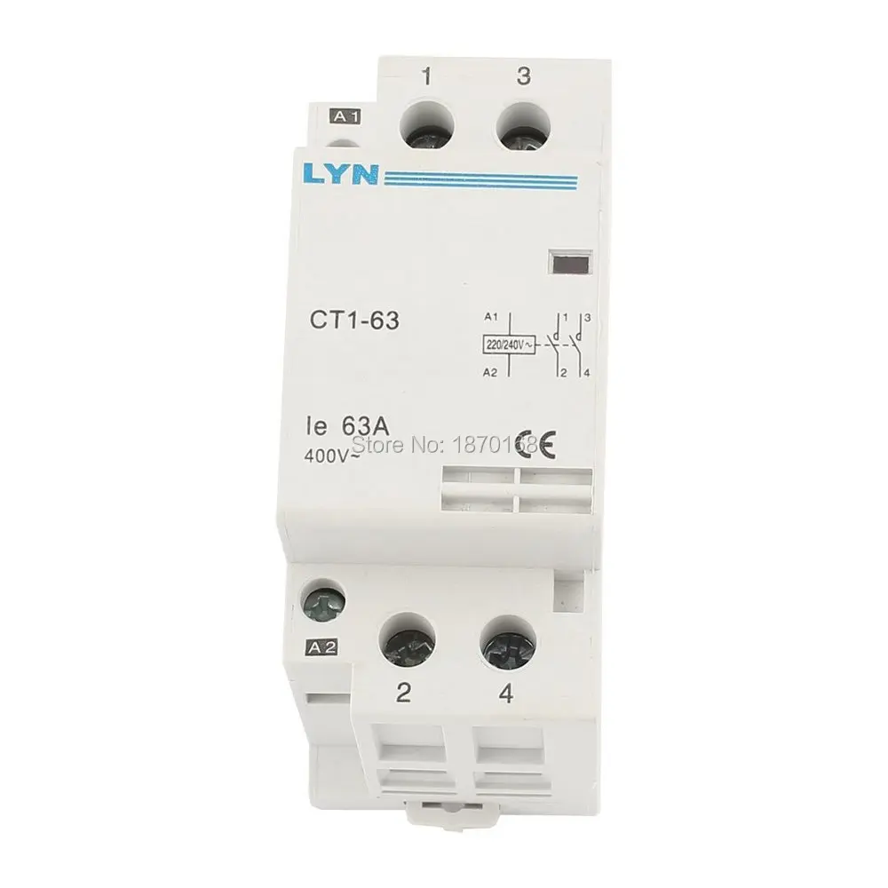 CT1 контактор для дома 40A 32A 63A 2P 220V 230V 50or60HZ с din рейкой стартер|ct1-63|kontaktor63a |