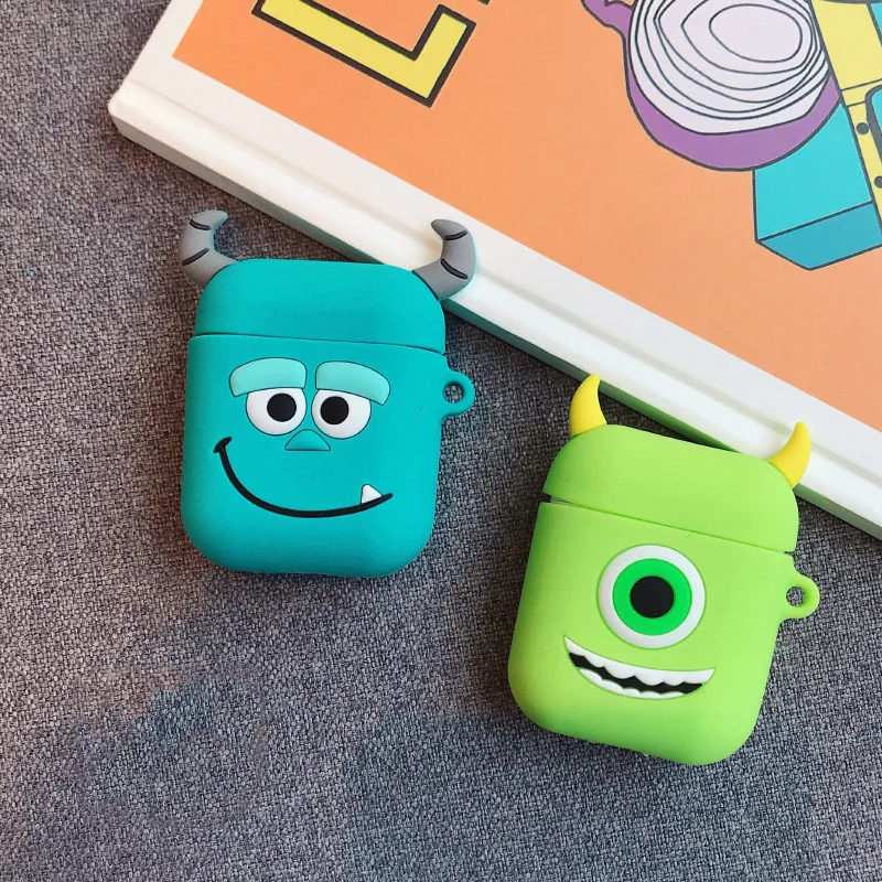For AirPods Case 3D Cartoon Earphone Cases Wireless Bluetooth Protective Cover Apple 1 2 silicone case | Электроника
