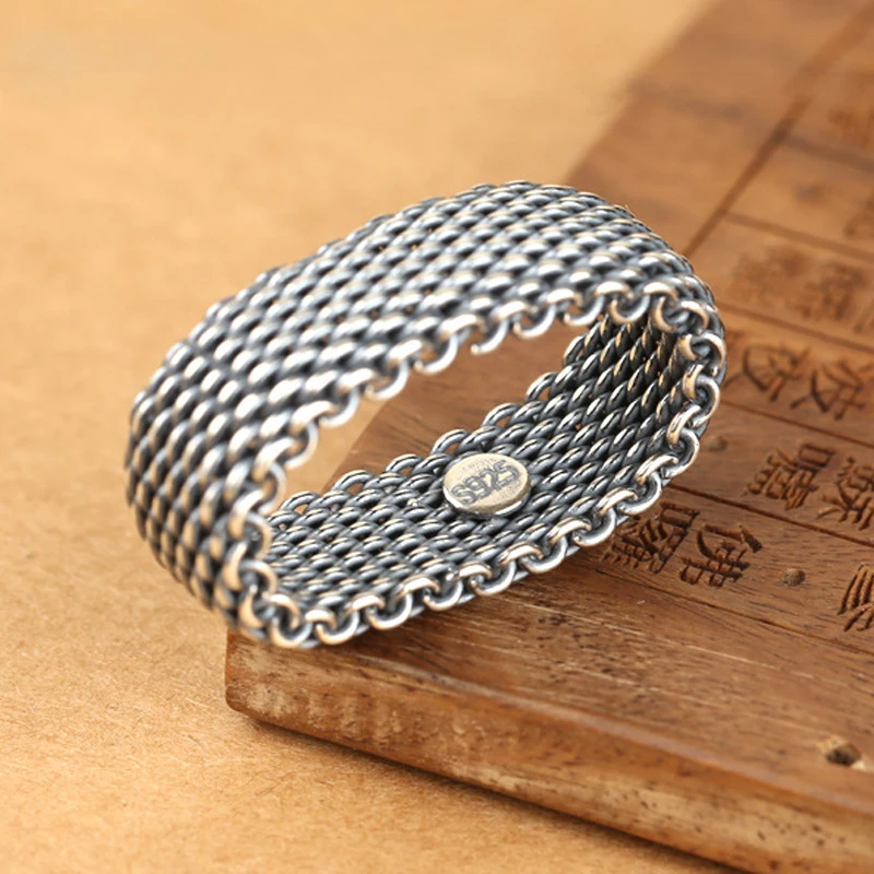 100% чистого серебра 925 пробы Серебряные ювелирные изделия звезда кольца Панк