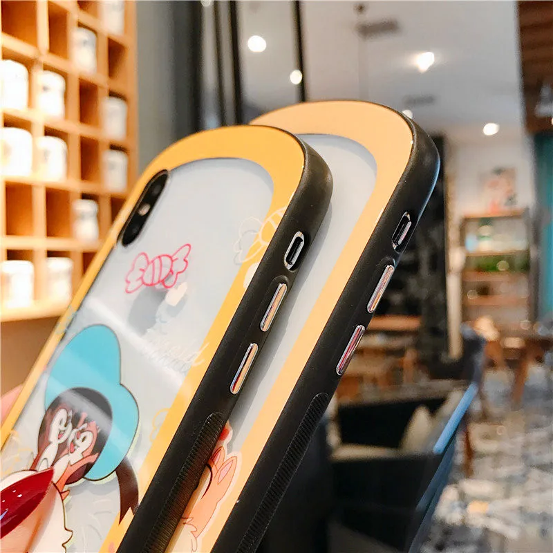 Мультфильм закаленное стекло чехол для iPhone X XR XS MAX 8 7 6s plus милый Dumbo Алиса