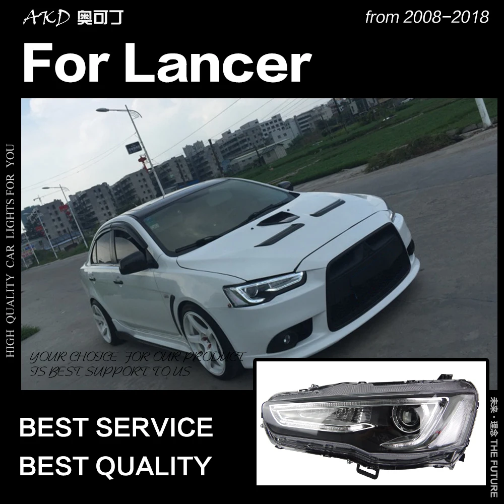 AKD автостайлинг для Mitsubishi Lancer передние фары 2008-2019 EX Светодиодные DRL Hid опция