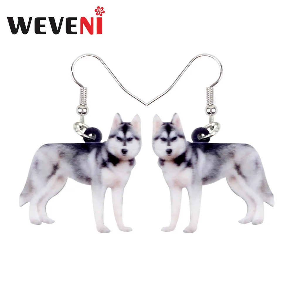 WEVENI акриловая стоячая сибирская хаски большой длинный свисающий капель модные