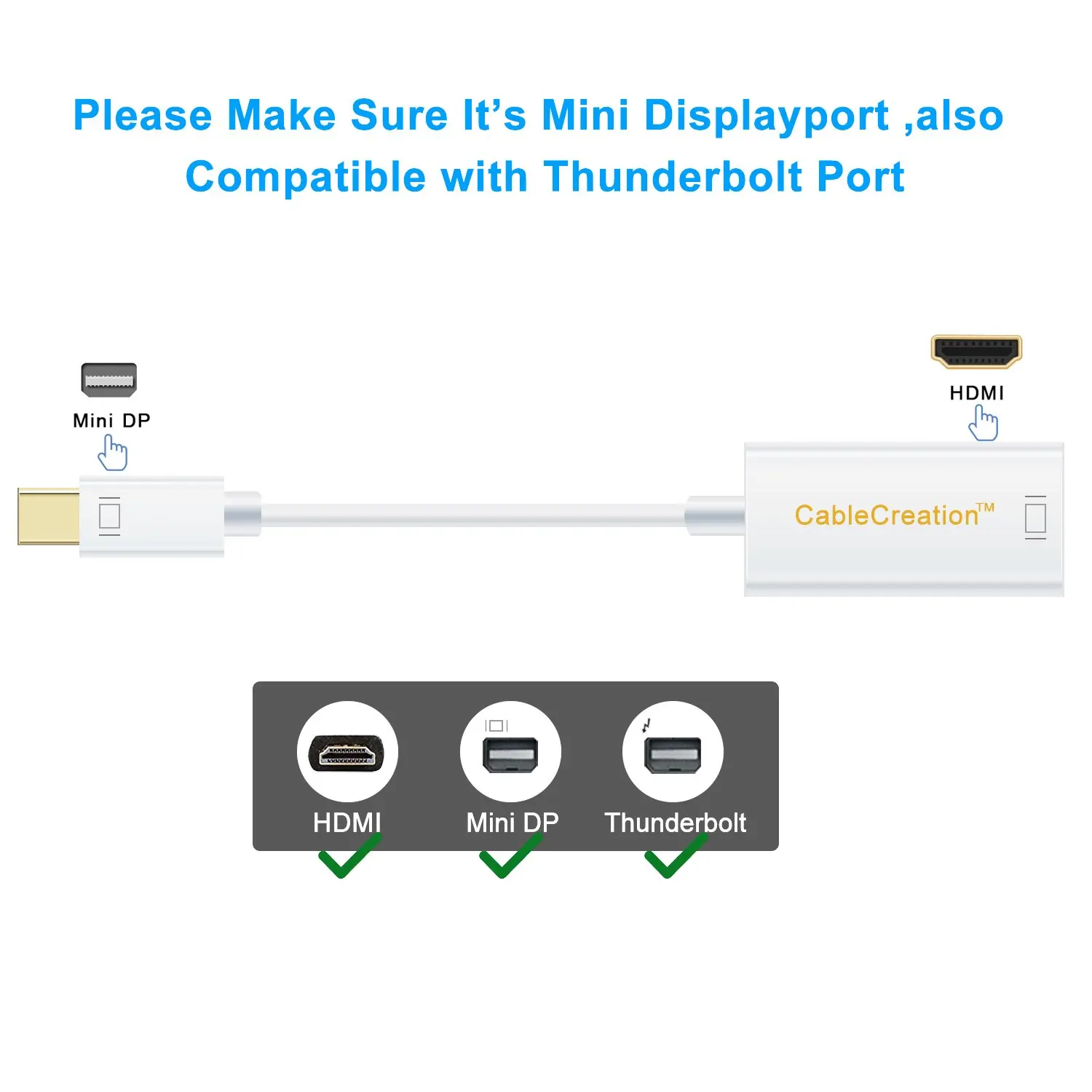 Адаптер 4K Mini DisplayPort to HDMI адаптер JORINDO DP (совместимый с портом Thunderbolt) для AV HDTV Male Female|