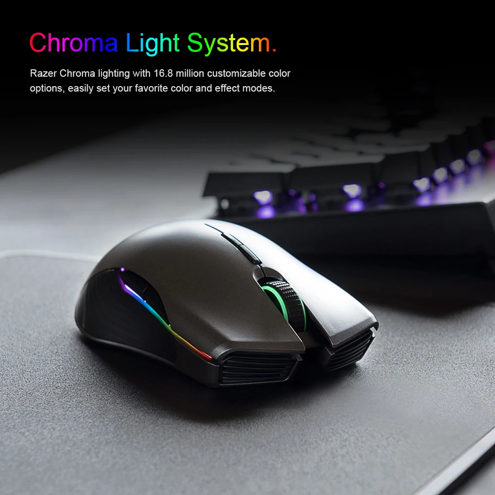 Razer Lancehead Беспроводная игровая мышь 16000 dpi 5G Оптический датчик Chroma освещение механические переключатели 1000 Hz ультраполяльная