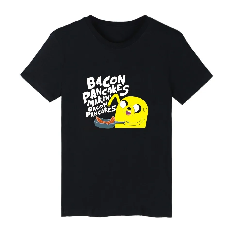 Adventure Time Jake and finn Bacon блинчики Футболка Мужская/женская летняя хлопковая футболка