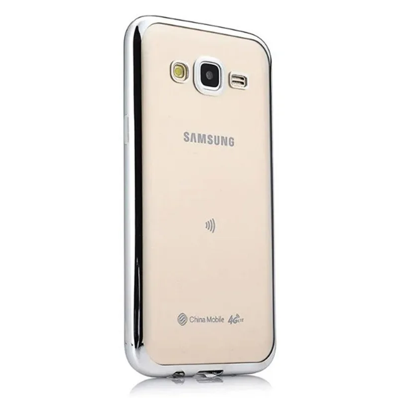 Plating Case For Samsung J2 RubberPhone Премьер Ясно Мягкие TPU Galaxy Grand Prime Plus Гальванических Крышка