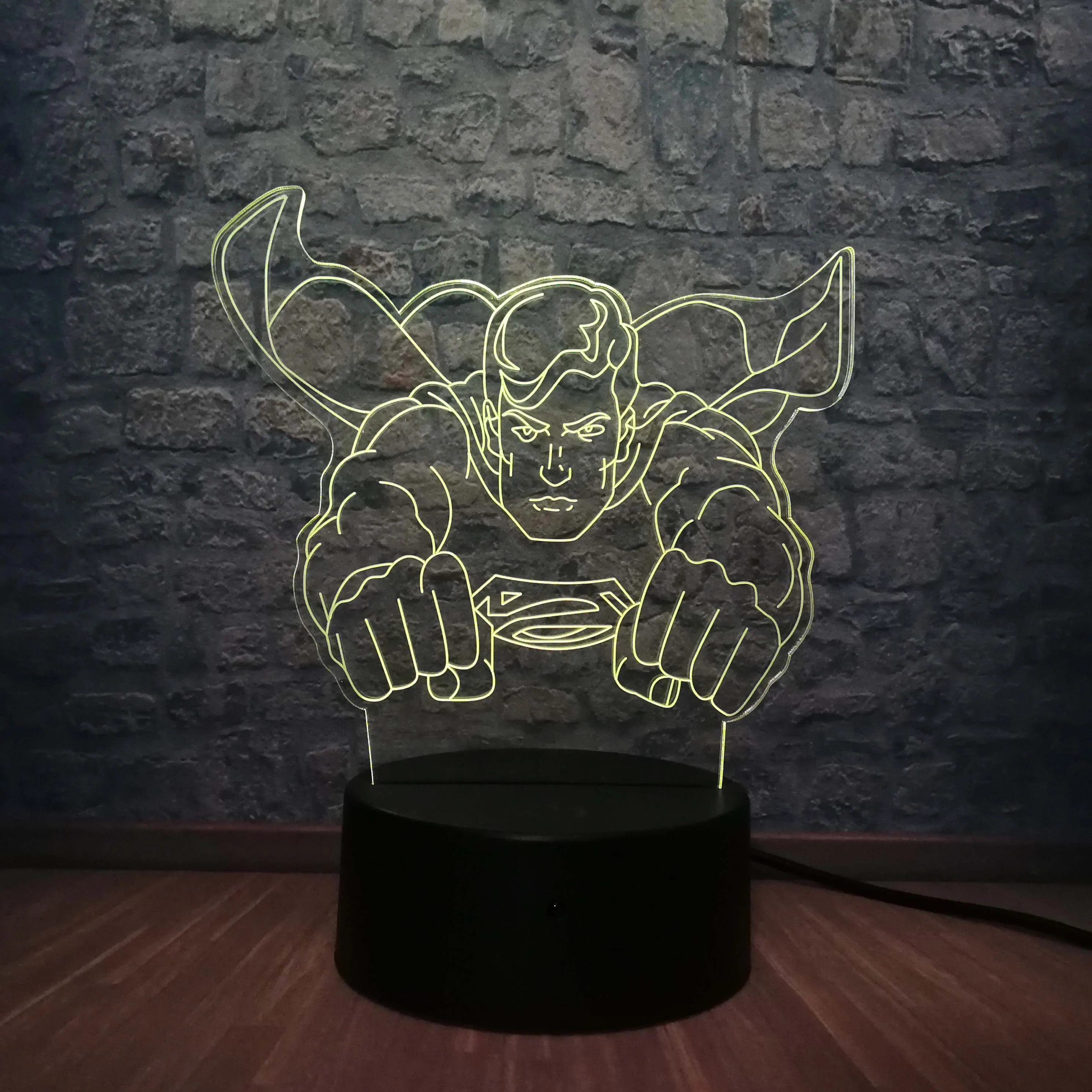 DC Супермен Герой 3D Светодиодная лампа RGB 7 цветов Изменение Прохладный мальчик