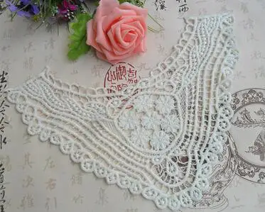 30*21cm 100% Cotton Fake Lace Collar Fabric DIY Embroidery Neckline Applique Sewing Craft | Дом и сад